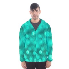 Light Reflections Abstract No9 Turquoise Men s Hooded Windbreaker by DimitriosArt