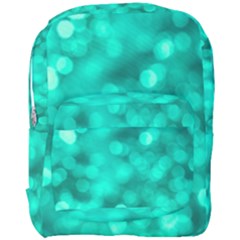 Light Reflections Abstract No9 Turquoise Full Print Backpack by DimitriosArt