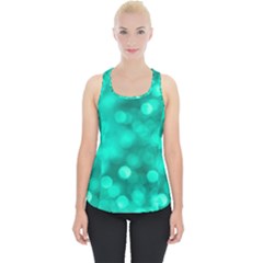 Light Reflections Abstract No9 Turquoise Piece Up Tank Top by DimitriosArt