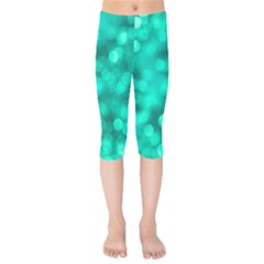 Light Reflections Abstract No9 Turquoise Kids  Capri Leggings  by DimitriosArt