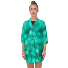 Light Reflections Abstract No9 Turquoise Half Sleeve Chiffon Kimono by DimitriosArt