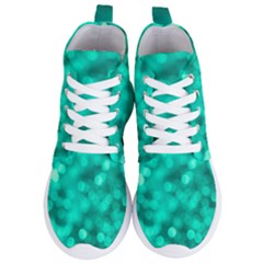 Light Reflections Abstract No9 Turquoise Women s Lightweight High Top Sneakers by DimitriosArt