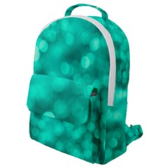 Light Reflections Abstract No9 Turquoise Flap Pocket Backpack (small) by DimitriosArt