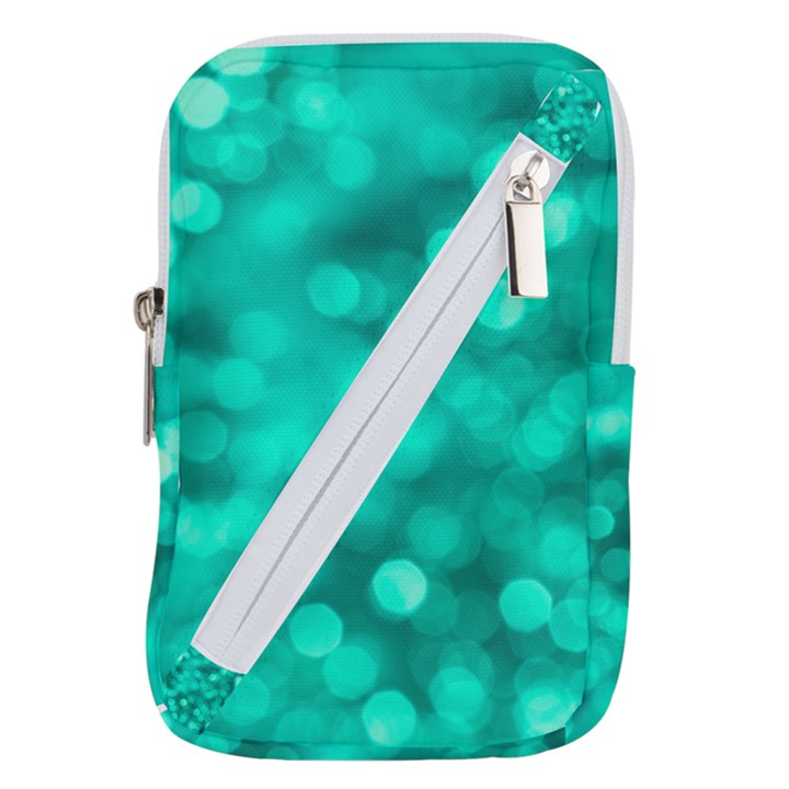 Light Reflections Abstract No9 Turquoise Belt Pouch Bag (Small)