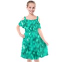 Light Reflections Abstract No9 Turquoise Kids  Cut Out Shoulders Chiffon Dress View1