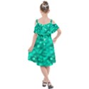 Light Reflections Abstract No9 Turquoise Kids  Cut Out Shoulders Chiffon Dress View2