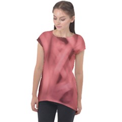 Red Flames Abstract No2 Cap Sleeve High Low Top by DimitriosArt