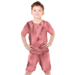 Red Flames Abstract No2 Kids  Tee And Shorts Set by DimitriosArt