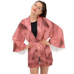 Red Flames Abstract No2 Long Sleeve Kimono by DimitriosArt