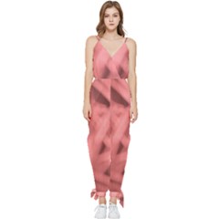 Red Flames Abstract No2 Sleeveless Tie Ankle Jumpsuit by DimitriosArt