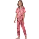 Red Flames Abstract No2 Kids  Satin Short Sleeve Pajamas Set View1