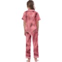 Red Flames Abstract No2 Kids  Satin Short Sleeve Pajamas Set View2