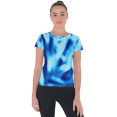 Blue Abstract 2 Short Sleeve Sports Top  by DimitriosArt