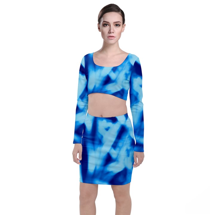 Blue Abstract 2 Top and Skirt Sets