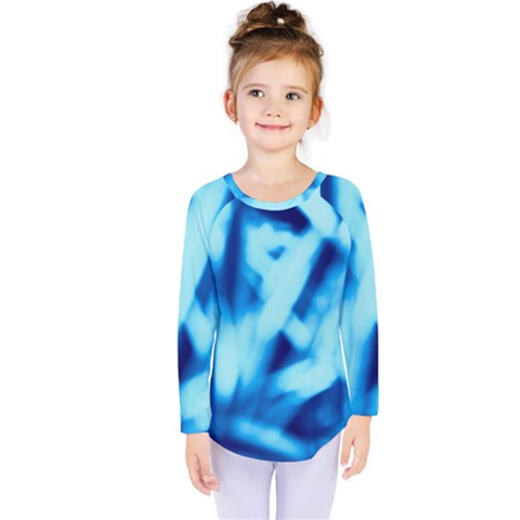 Blue Abstract 2 Kids  Long Sleeve Tee by DimitriosArt