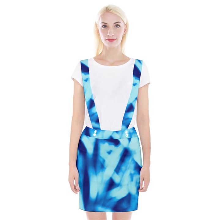 Blue Abstract 2 Braces Suspender Skirt