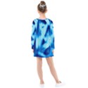 Blue Abstract 2 Kids  Long Sleeve Dress View2