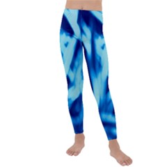 Blue Abstract 2 Kids  Lightweight Velour Leggings by DimitriosArt