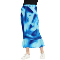 Blue Abstract 2 Maxi Fishtail Chiffon Skirt by DimitriosArt