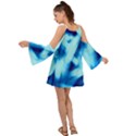 Blue Abstract 2 Kimono Sleeves Boho Dress View2