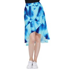 Blue Abstract 2 Frill Hi Low Chiffon Skirt by DimitriosArt