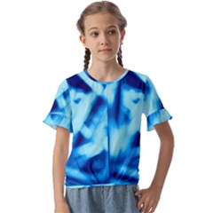 Blue Abstract 2 Kids  Cuff Sleeve Scrunch Bottom Tee