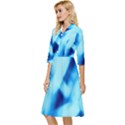 Blue Abstract 2 Classy Knee Length Dress View3