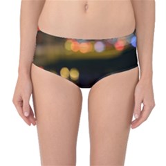 City Lights Mid-waist Bikini Bottoms by DimitriosArt