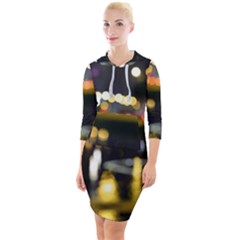 City Lights Quarter Sleeve Hood Bodycon Dress by DimitriosArt