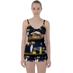 City Lights Tie Front Two Piece Tankini by DimitriosArt