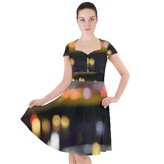 City Lights Cap Sleeve Midi Dress by DimitriosArt