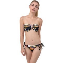 City Lights Twist Bandeau Bikini Set by DimitriosArt