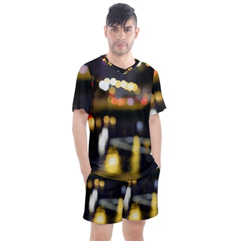 City Lights Men s Mesh Tee And Shorts Set by DimitriosArt