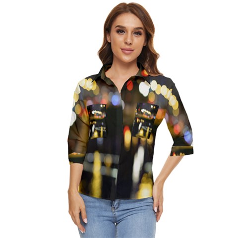 City Lights Women s Quarter Sleeve Pocket Shirt by DimitriosArt