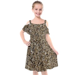 Universe Pattern Kids  Cut Out Shoulders Chiffon Dress by DimitriosArt