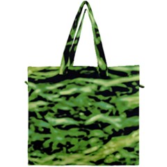 Green  Waves Abstract Series No11 Canvas Travel Bag by DimitriosArt