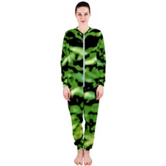 Green  Waves Abstract Series No11 Onepiece Jumpsuit (ladies)  by DimitriosArt