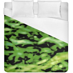 Green  Waves Abstract Series No11 Duvet Cover (king Size) by DimitriosArt