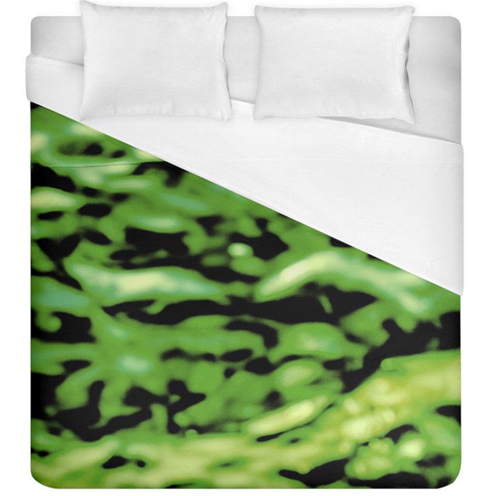 Green  Waves Abstract Series No11 Duvet Cover (King Size)