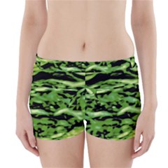 Green  Waves Abstract Series No11 Boyleg Bikini Wrap Bottoms by DimitriosArt