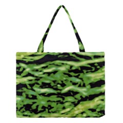 Green  Waves Abstract Series No11 Medium Tote Bag by DimitriosArt