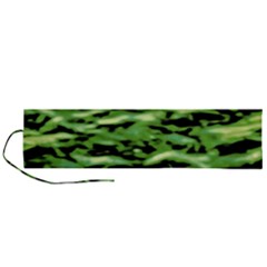 Green  Waves Abstract Series No11 Roll Up Canvas Pencil Holder (l) by DimitriosArt