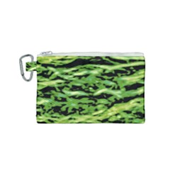 Green  Waves Abstract Series No11 Canvas Cosmetic Bag (small) by DimitriosArt