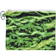 Green  Waves Abstract Series No11 Canvas Cosmetic Bag (xxxl) by DimitriosArt