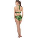 Green  Waves Abstract Series No11 Halter Side Cut Swimsuit View2