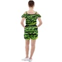 Green  Waves Abstract Series No11 Ruffle Cut Out Chiffon Playsuit View2