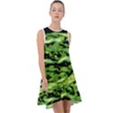 Green  Waves Abstract Series No11 Frill Swing Dress View1