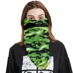 Green  Waves Abstract Series No11 Face Covering Bandana (triangle) by DimitriosArt