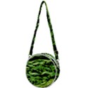 Green  Waves Abstract Series No11 Crossbody Circle Bag View1