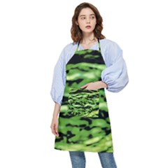 Green  Waves Abstract Series No11 Pocket Apron by DimitriosArt